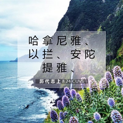 Picture 07 - 历 代 志 上 8:24 CUVS - 哈 拿 尼 雅 、 以 拦 、 安 陀 提 雅 - Bible Verse Picture