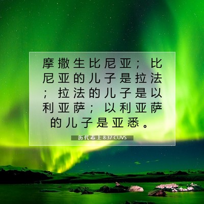 Picture 07 - 历 代 志 上 8:37 CUVS - 摩 撒 生 比 尼 亚 ； 比 尼 亚 的 儿 - Bible Verse Picture