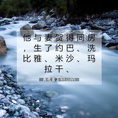 Picture 07 - 历 代 志 上 8:9 CUVS - 他 与 妻 贺 得 同 房 ， 生 了 约 巴 - Bible Verse Picture