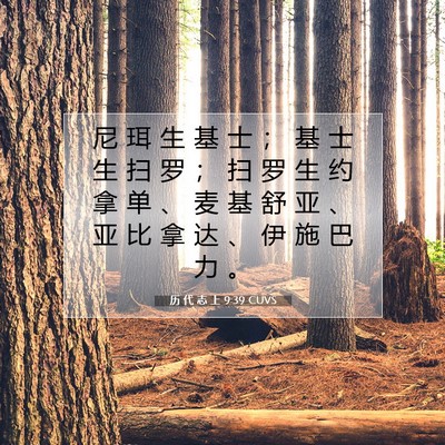 Picture 07 - 历 代 志 上 9:39 CUVS - 尼 珥 生 基 士 ； 基 士 生 扫 罗 ； - Bible Verse Picture