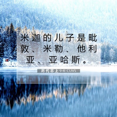 Picture 07 - 历 代 志 上 9:41 CUVS - 米 迦 的 儿 子 是 毗 敦 、 米 勒 、 - Bible Verse Picture