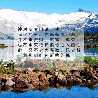 Picture 07 - 历 代 志 下 1:11 CUVS - 神 对 所 罗 门 说 ： 我 已 立 你 作 - Bible Verse Picture