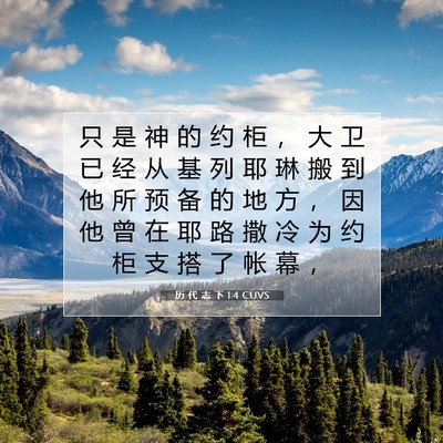 Picture 07 - 历 代 志 下 1:4 CUVS - 只 是 神 的 约 柜 ， 大 卫 已 经 从 - Bible Verse Picture