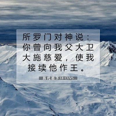 Picture 07 - 历 代 志 下 1:8 CUVS - 所 罗 门 对 神 说 ： 你 曾 向 我 父 - Bible Verse Picture