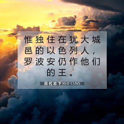 Picture 07 - 历 代 志 下 10:17 CUVS - 惟 独 住 在 犹 大 城 邑 的 以 色 列 - Bible Verse Picture