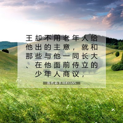 Picture 07 - 历 代 志 下 10:8 CUVS - 王 却 不 用 老 年 人 给 他 出 的 主 - Bible Verse Picture