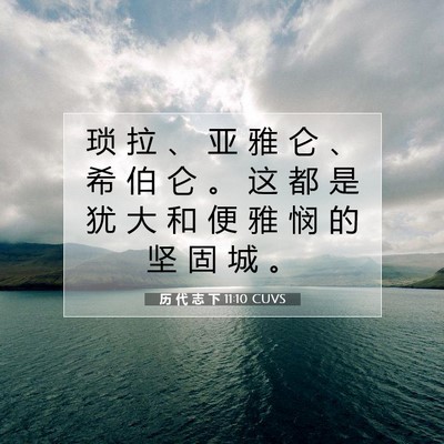 Picture 07 - 历 代 志 下 11:10 CUVS - 琐 拉 、 亚 雅 仑 、 希 伯 仑 。 这 - Bible Verse Picture