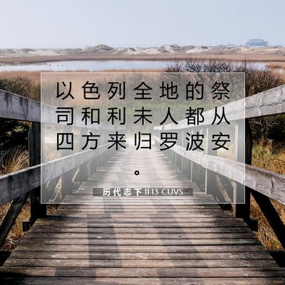 Picture 07 - 历 代 志 下 11:13 CUVS - 以 色 列 全 地 的 祭 司 和 利 未 人 - Bible Verse Picture