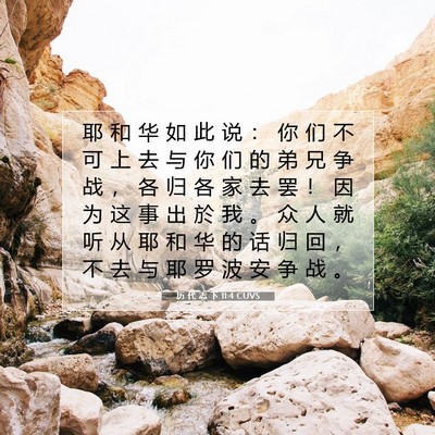 Picture 07 - 历 代 志 下 11:4 CUVS - 耶 和 华 如 此 说 ： 你 们 不 可 上 - Bible Verse Picture