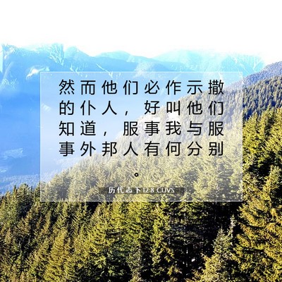 Picture 07 - 历 代 志 下 12:8 CUVS - 然 而 他 们 必 作 示 撒 的 仆 人 ， - Bible Verse Picture