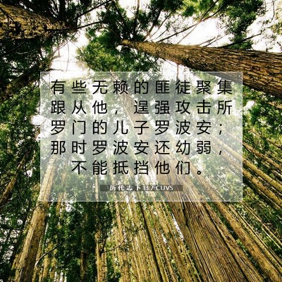 Picture 07 - 历 代 志 下 13:7 CUVS - 有 些 无 赖 的 匪 徒 聚 集 跟 从 他 - Bible Verse Picture