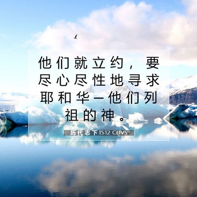 Picture 07 - 历 代 志 下 15:12 CUVS - 他 们 就 立 约 ， 要 尽 心 尽 性 地 - Bible Verse Picture