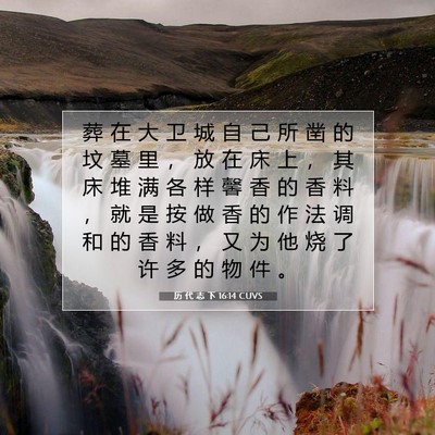 Picture 07 - 历 代 志 下 16:14 CUVS - 葬 在 大 卫 城 自 己 所 凿 的 坟 墓 - Bible Verse Picture