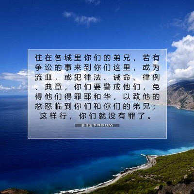 Picture 07 - 历 代 志 下 19:10 CUVS - 住 在 各 城 里 你 们 的 弟 兄 ， 若 - Bible Verse Picture