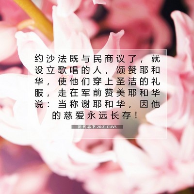 Picture 07 - 历 代 志 下 20:21 CUVS - 约 沙 法 既 与 民 商 议 了 ， 就 设 - Bible Verse Picture