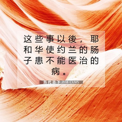 Picture 07 - 历 代 志 下 21:18 CUVS - 这 些 事 以 後 ， 耶 和 华 使 约 兰 - Bible Verse Picture