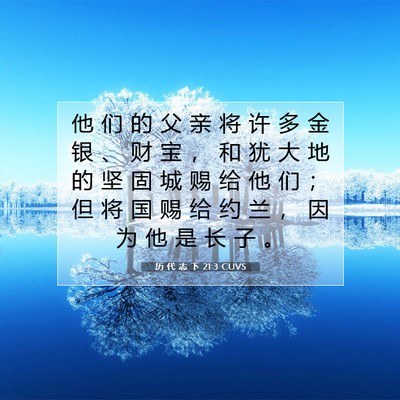 Picture 07 - 历 代 志 下 21:3 CUVS - 他 们 的 父 亲 将 许 多 金 银 、 财 - Bible Verse Picture