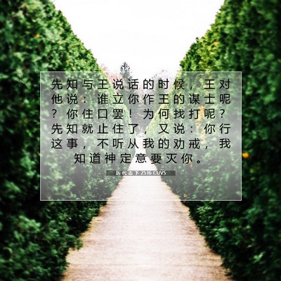 Picture 07 - 历 代 志 下 25:16 CUVS - 先 知 与 王 说 话 的 时 候 ， 王 对 - Bible Verse Picture