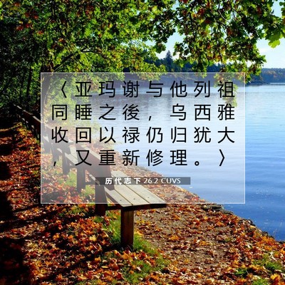 Picture 07 - 历 代 志 下 26:2 CUVS - 〈 亚 玛 谢 与 他 列 祖 同 睡 之 後 - Bible Verse Picture