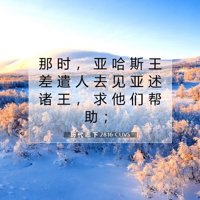 Picture 07 - 历 代 志 下 28:16 CUVS - 那 时 ， 亚 哈 斯 王 差 遣 人 去 见 - Bible Verse Picture