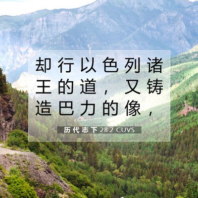 Picture 07 - 历 代 志 下 28:2 CUVS - 却 行 以 色 列 诸 王 的 道 ， 又 铸 - Bible Verse Picture
