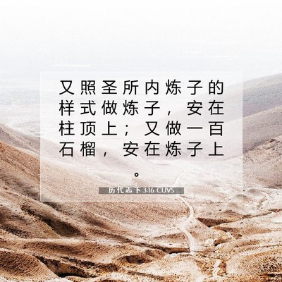 Picture 07 - 历 代 志 下 3:16 CUVS - 又 照 圣 所 内 炼 子 的 样 式 做 炼 - Bible Verse Picture