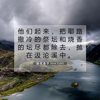 Picture 07 - 历 代 志 下 30:14 CUVS - 他 们 起 来 ， 把 耶 路 撒 冷 的 祭 - Bible Verse Picture