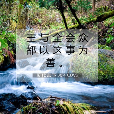 Picture 07 - 历 代 志 下 30:4 CUVS - 王 与 全 会 众 都 以 这 事 为 善 - Bible Verse Picture