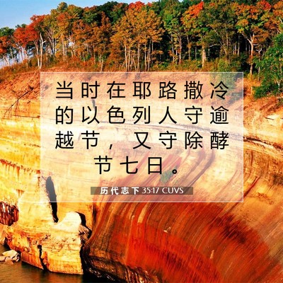 Picture 07 - 历 代 志 下 35:17 CUVS - 当 时 在 耶 路 撒 冷 的 以 色 列 人 - Bible Verse Picture