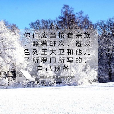 Picture 07 - 历 代 志 下 35:4 CUVS - 你 们 应 当 按 着 宗 族 ， 照 着 班 - Bible Verse Picture