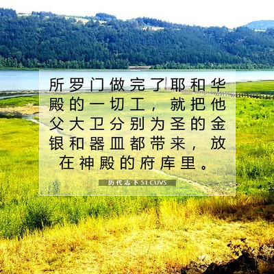 Picture 07 - 历 代 志 下 5:1 CUVS - 所 罗 门 做 完 了 耶 和 华 殿 的 一 - Bible Verse Picture