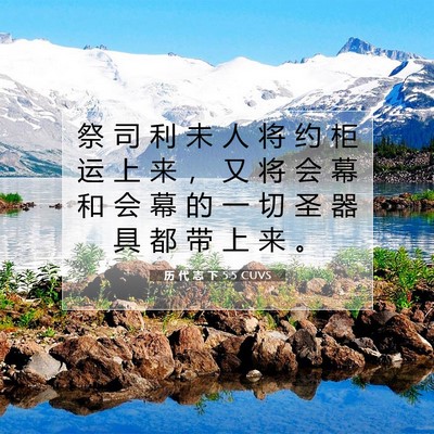 Picture 07 - 历 代 志 下 5:5 CUVS - 祭 司 利 未 人 将 约 柜 运 上 来 ， - Bible Verse Picture