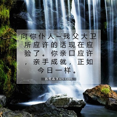Picture 07 - 历 代 志 下 6:15 CUVS - 向 你 仆 人 ─ 我 父 大 卫 所 应 许 - Bible Verse Picture