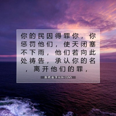 Picture 07 - 历 代 志 下 6:26 CUVS - 你 的 民 因 得 罪 你 ， 你 惩 罚 他 - Bible Verse Picture