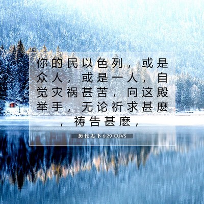 Picture 07 - 历 代 志 下 6:29 CUVS - 你 的 民 以 色 列 ， 或 是 众 人 ， - Bible Verse Picture