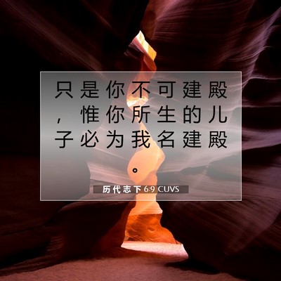 Picture 07 - 历 代 志 下 6:9 CUVS - 只 是 你 不 可 建 殿 ， 惟 你 所 生 - Bible Verse Picture