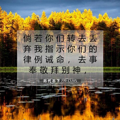 Picture 07 - 历 代 志 下 7:19 CUVS - 倘 若 你 们 转 去 丢 弃 我 指 示 你 - Bible Verse Picture