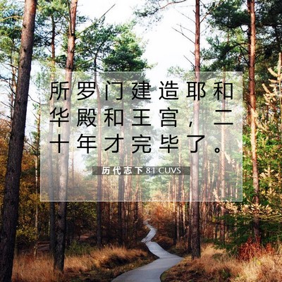 Picture 07 - 历 代 志 下 8:1 CUVS - 所 罗 门 建 造 耶 和 华 殿 和 王 宫 - Bible Verse Picture
