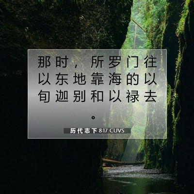 Picture 07 - 历 代 志 下 8:17 CUVS - 那 时 ， 所 罗 门 往 以 东 地 靠 海 - Bible Verse Picture