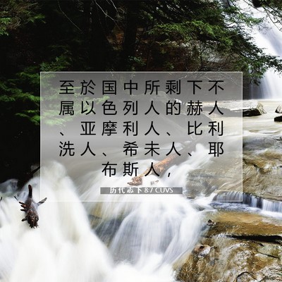 Picture 07 - 历 代 志 下 8:7 CUVS - 至 於 国 中 所 剩 下 不 属 以 色 列 - Bible Verse Picture