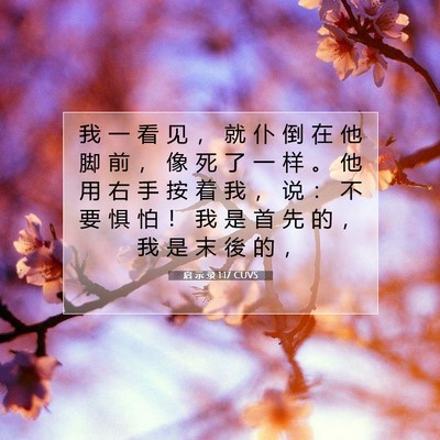 Picture 07 - 启 示 录 1:17 CUVS - 我 一 看 见 ， 就 仆 倒 在 他 脚 前 - Bible Verse Picture