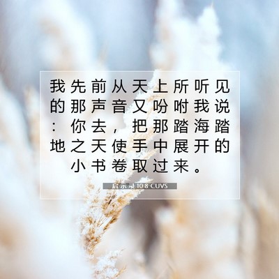Picture 07 - 启 示 录 10:8 CUVS - 我 先 前 从 天 上 所 听 见 的 那 声 - Bible Verse Picture