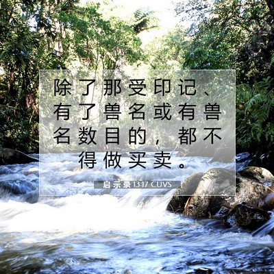 Picture 07 - 启 示 录 13:17 CUVS - 除 了 那 受 印 记 、 有 了 兽 名 或 - Bible Verse Picture
