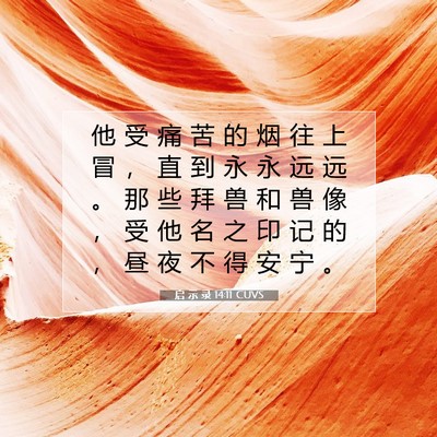 Picture 07 - 启 示 录 14:11 CUVS - 他 受 痛 苦 的 烟 往 上 冒 ， 直 到 - Bible Verse Picture