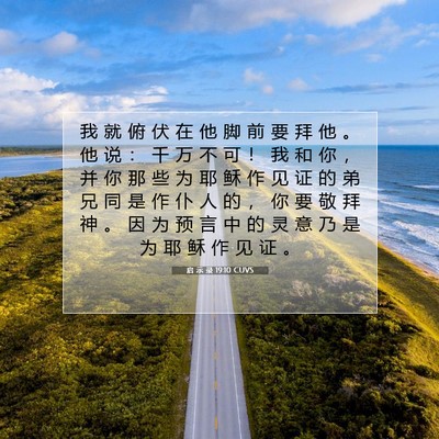 Picture 07 - 启 示 录 19:10 CUVS - 我 就 俯 伏 在 他 脚 前 要 拜 他 。 - Bible Verse Picture