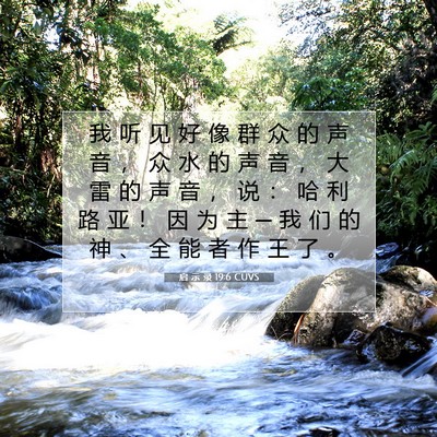 Picture 07 - 启 示 录 19:6 CUVS - 我 听 见 好 像 群 众 的 声 音 ， 众 - Bible Verse Picture