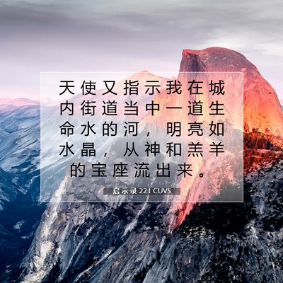 Picture 07 - 启 示 录 22:1 CUVS - 天 使 又 指 示 我 在 城 内 街 道 当 - Bible Verse Picture