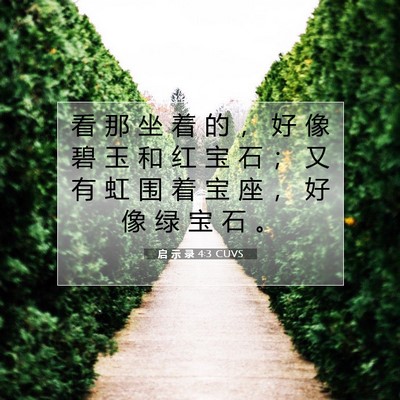 Picture 07 - 启 示 录 4:3 CUVS - 看 那 坐 着 的 ， 好 像 碧 玉 和 红 - Bible Verse Picture