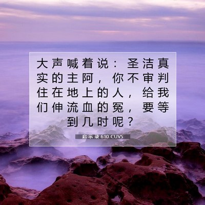 Picture 07 - 启 示 录 6:10 CUVS - 大 声 喊 着 说 ： 圣 洁 真 实 的 主 - Bible Verse Picture