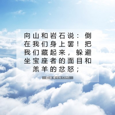 Picture 07 - 启 示 录 6:16 CUVS - 向 山 和 岩 石 说 ： 倒 在 我 们 身 - Bible Verse Picture